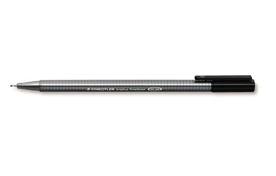 772618  334-9 Fiberpenn STAEDTLER triplus 0,3mm sort T&#248;rkesikker penn med vannbasert blekk